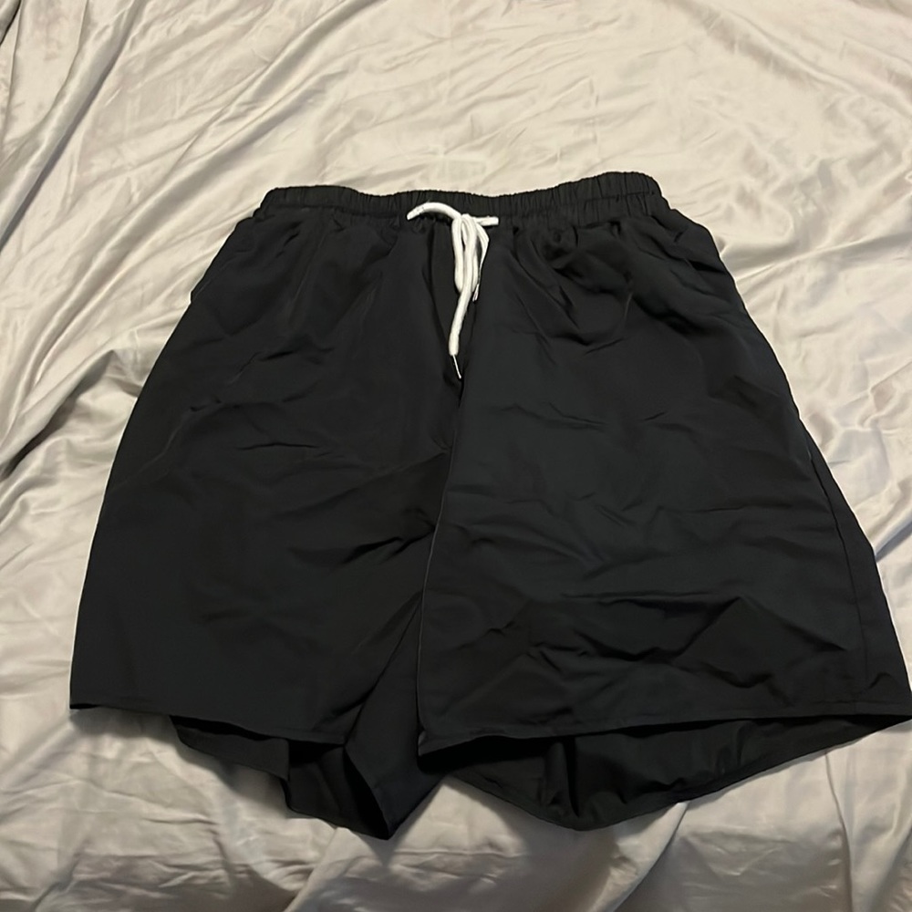 Plain black shorts